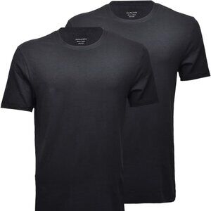 Mens All Saints Organic Cotton Crew Neck Black Logo Tee Shirts 2 pk Sz L